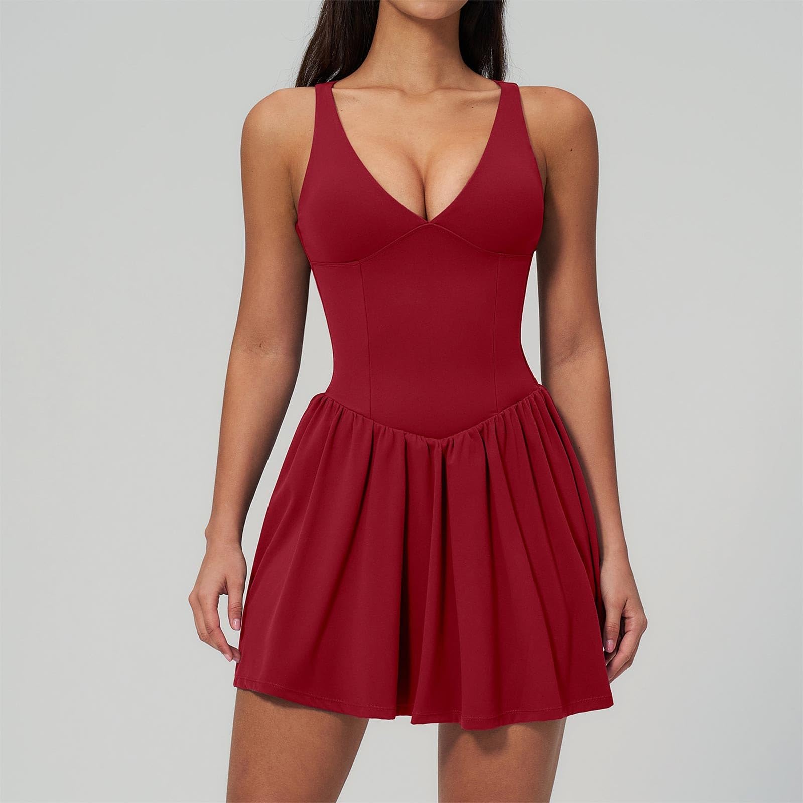 Vestido sin Mangas Estilo Deportivo de Corte Ajustado Informal para Yoga, Gimnasio, Correr y Actividades Deportivas.