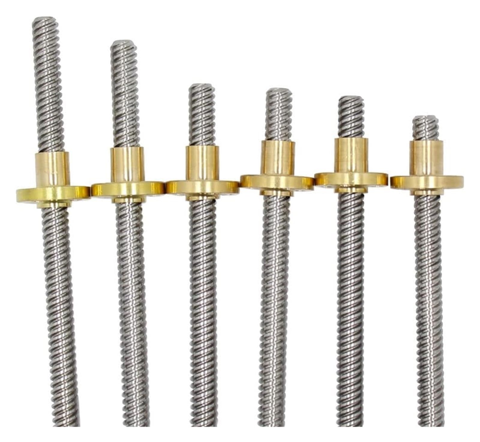 1 szt. Śruba pociągowa T8 ze stali nierdzewnej skok 2MM 10MM długość 100/200/300/400/500/600/700/800/900/1000mm z nakrętką mosiężną i miedzianą do drukarki CNC 3D(1000mm)