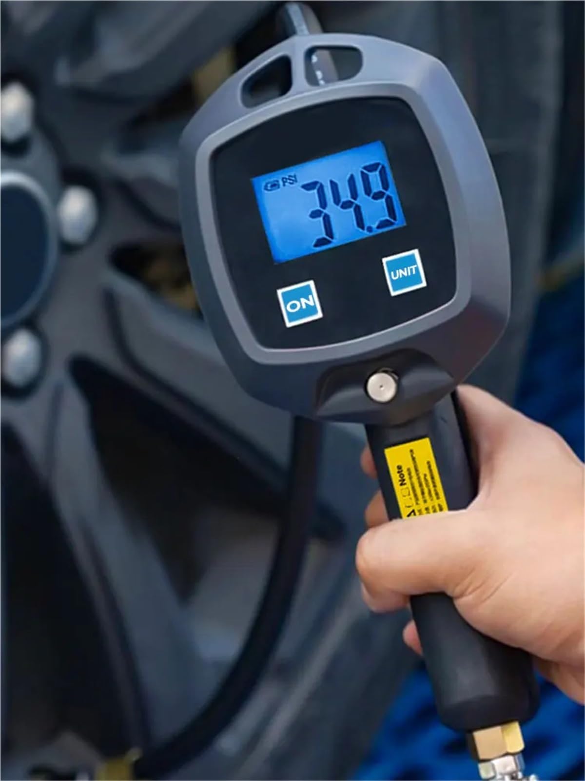 Medidor Digital de Presión de Neumáticos Manómetro Universal para neumáticos de Coche con Pantalla Digital y Manguera de inflado.