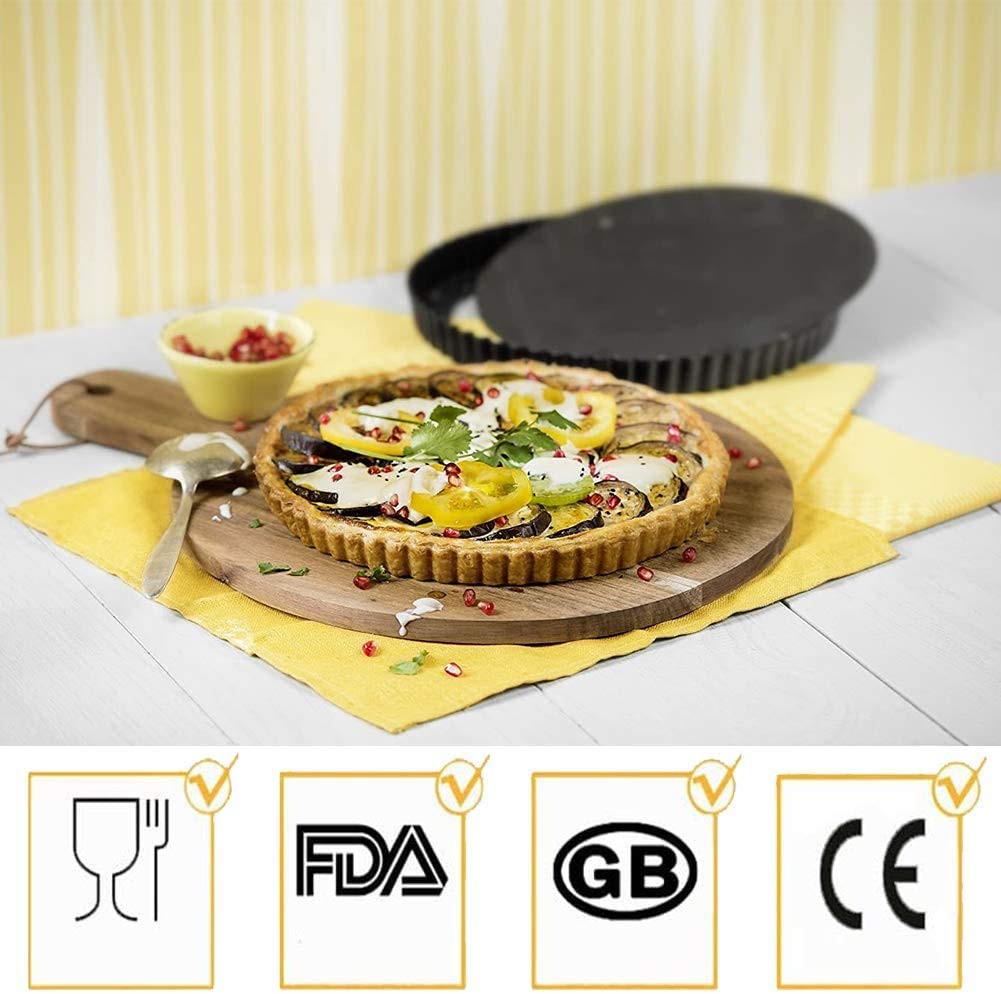 NALCY Quicheform Set 4 Stück - Antihaft Tarteform Mit Hebeboden 4 Zoll Golden