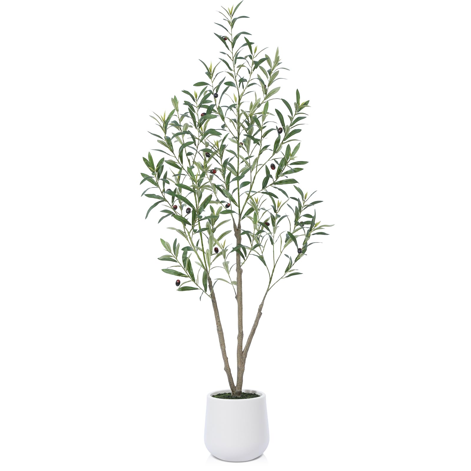 CROSOFMI Artificial Olive Tree 150 cm Large Artificial Plants Indoor in Plastic Pot Tall Fake Faux Plants for Indoors Outdoor Living Room Modern Decor (1 Pack)