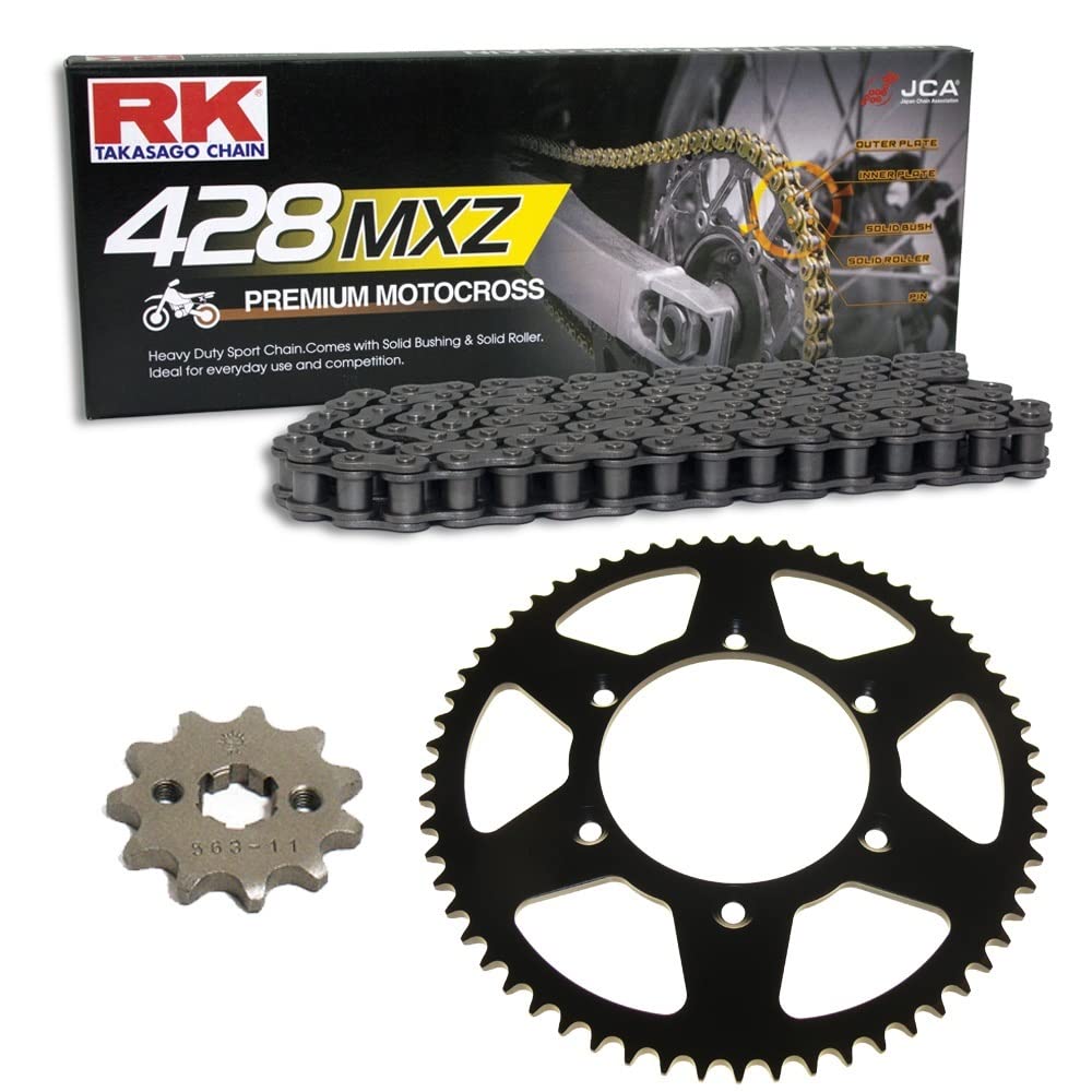 Kettensatz geeignet für Rieju Tango 125 06-10 Kette RK 428 MXZ 138 offen 14/48