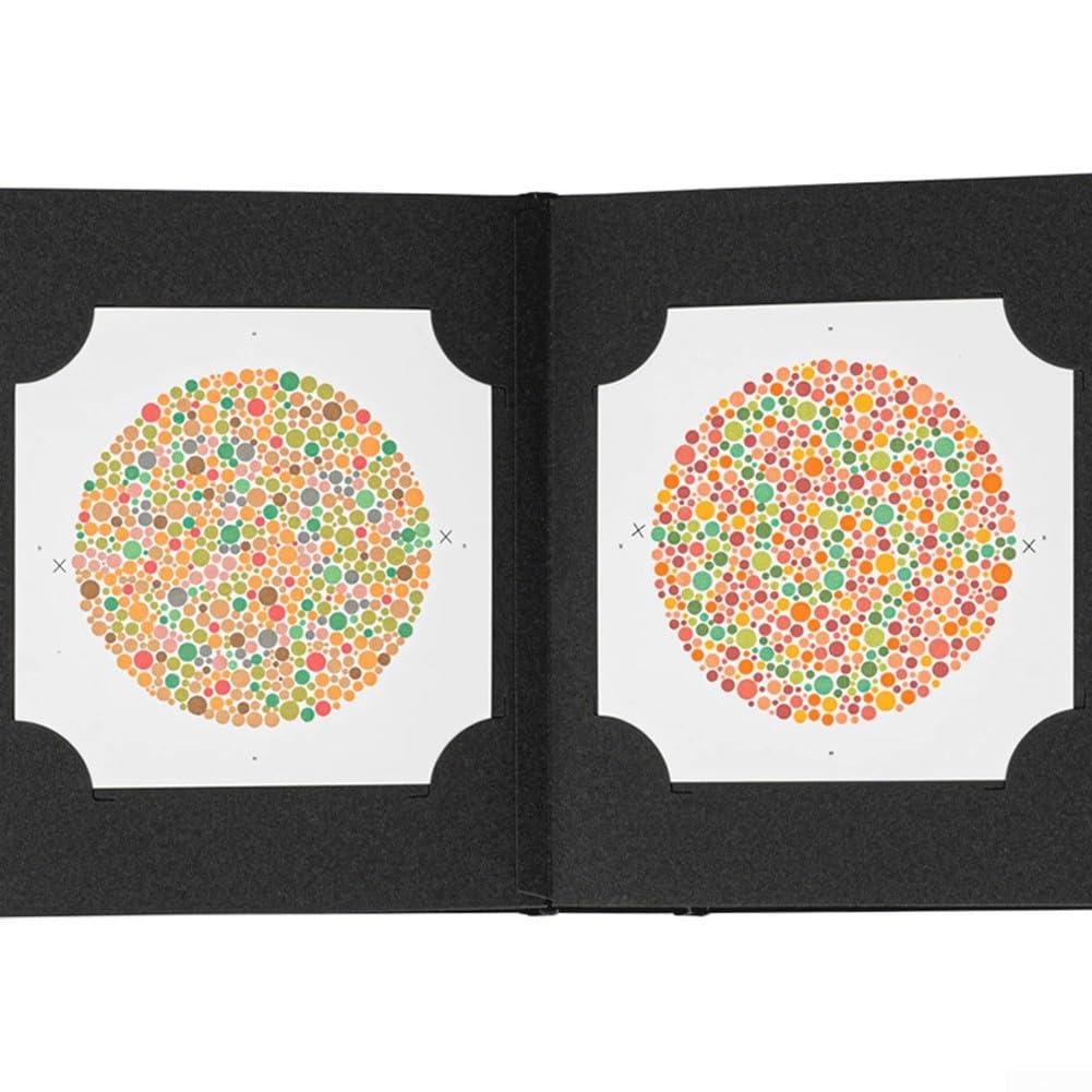 Ishihara - Cuadro de prueba de diferencia de color (38 placas para evaluación de la visión, 19 x 14,8 x 4 cm)