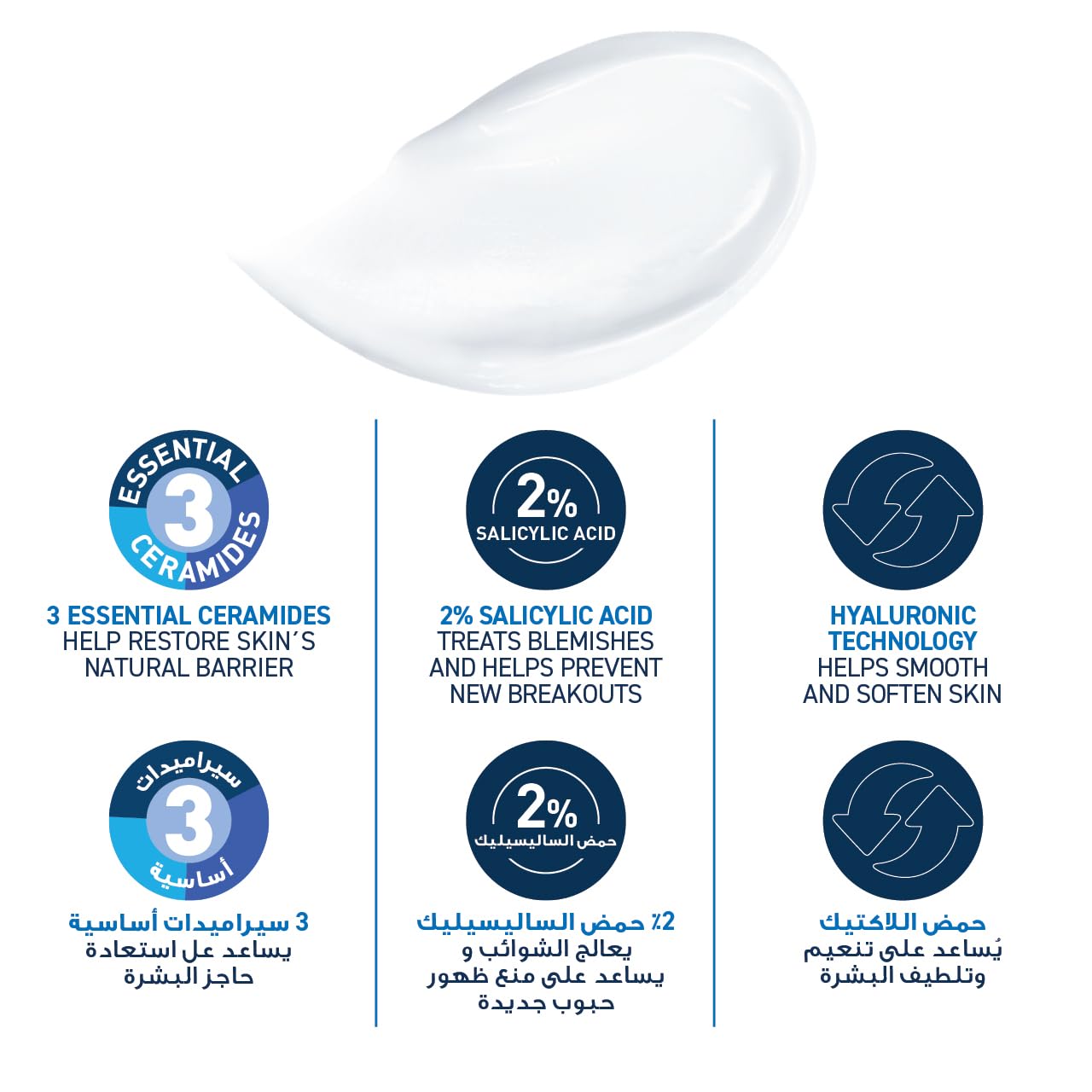 CeraVe SA Smoothing Cream 350g – Exfoliating Body Cream with Salicylic Acid, 3 Ceramides & Hyaluronic Acid for Rough, Bumpy, Dry Skin, Moisturises & Smooths, Fragrance-Free