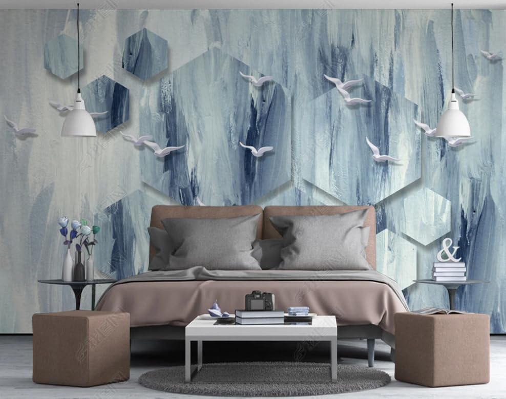 Papier peint intissé oiseau abstrait poster géant mural luxe - 2