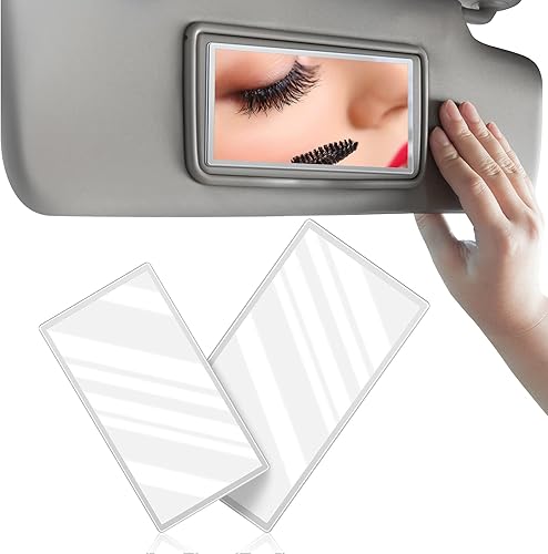 2 espejos para visera de automóvil, espejo de maquillaje para visera de automóvil, espejo cosmético para sombreado del sol, espejo cosmético grande