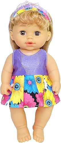 Miniatura 28 de 6 juegos de ropa de muñeca de bebé para muñeca de 10 a 12 pulgadas, ropa de muñeca, vestimenta de vestido, diademas accesorios para muñecas de 10