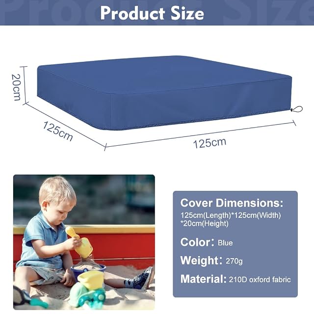 Foto 2 de 8 de HAOMEEDUO Funda Arenero Infantil 125 * 125 * 20CM Cubierta Protección Exterior Arenero Cubierta Arenero Niños…