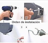 Vista 3 de Tendedero retráctil, línea de lavado portátil resistente para interiores y exteriores, línea de ropa retráctil de 49.2 pies con montaje en pared