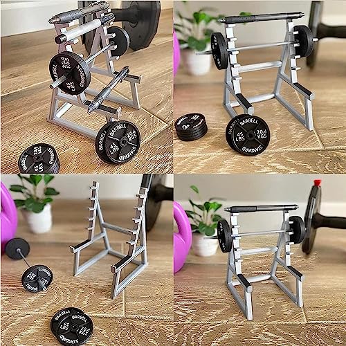 Squat Rack Pen Holder,Mini Squat Rack Ornaments With Barbells And Weights,Desk Organizer, Fun Gift For Fitness Enthusiasts And Weightlifting Fans (Squat Rack) #TOP2