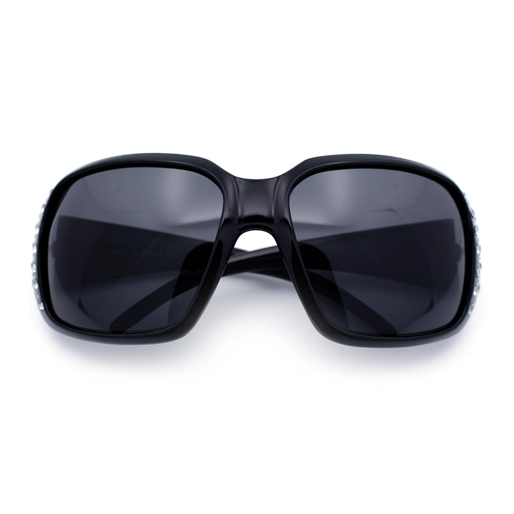 Amazon.com: SA106 Polarized Lens Oversize Rhinestone Bling