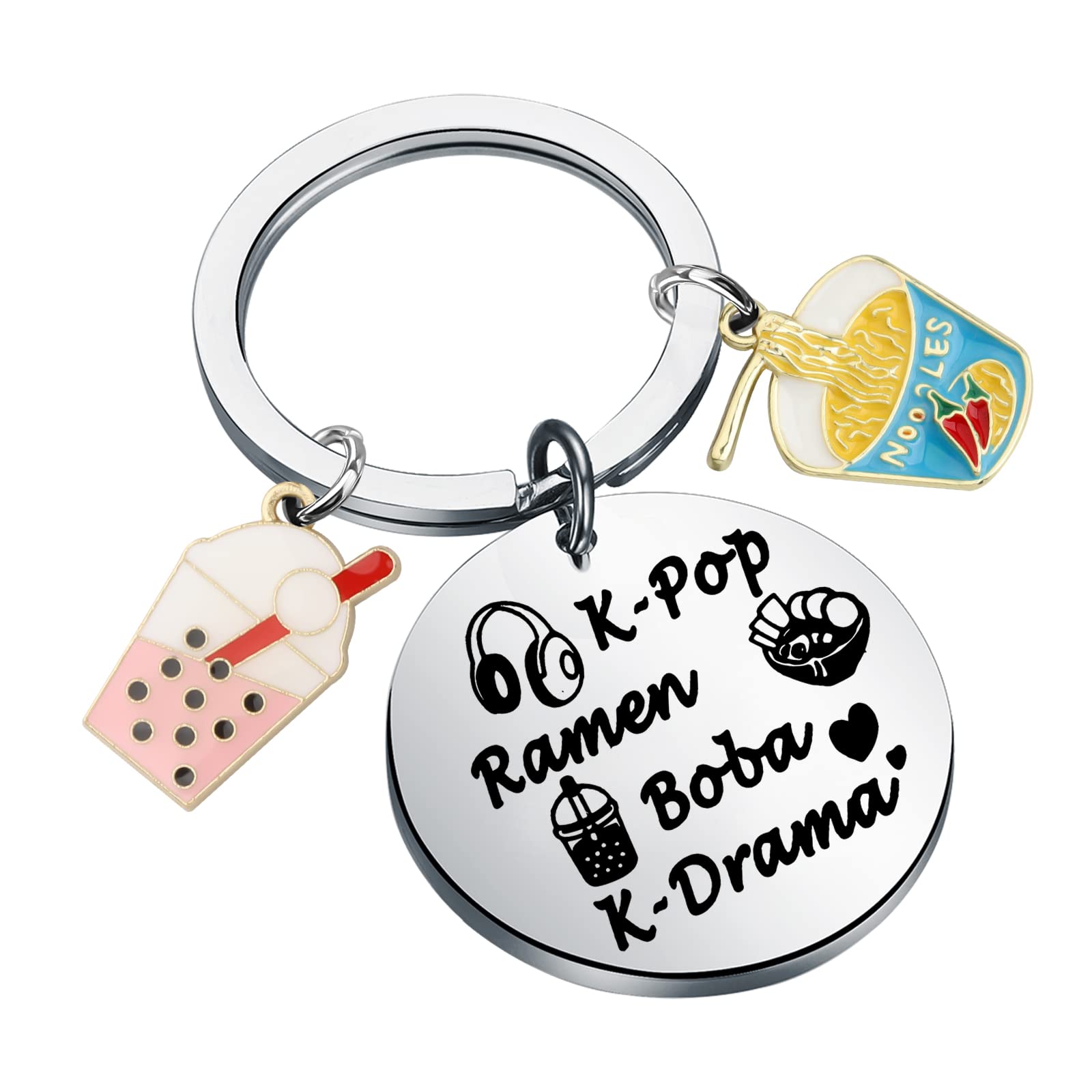 WSNANGK-Drama Lover Gift K-Pop Fashion for Fans K-Drama & K-Pop Merchandise K-Pop Ramen Milk Tea K-Drama Keychain
