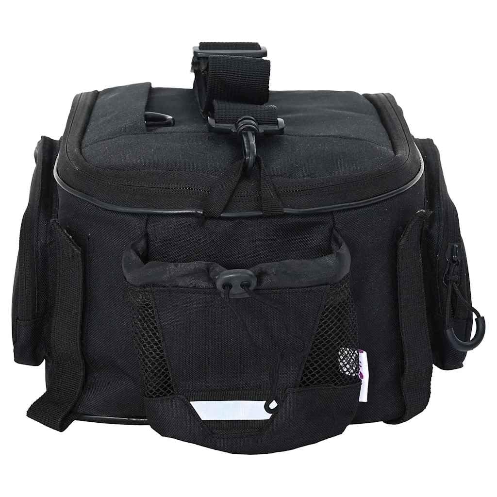 Torba rowerowa czarna z poliestru 38 x 21 x 16 cm, przenośna, wodoodporna, na akcesoria rowerowe, dojazd, do aktywności na świeżym powietrzu, na wycieczki, rower górski i rower trekkingowy