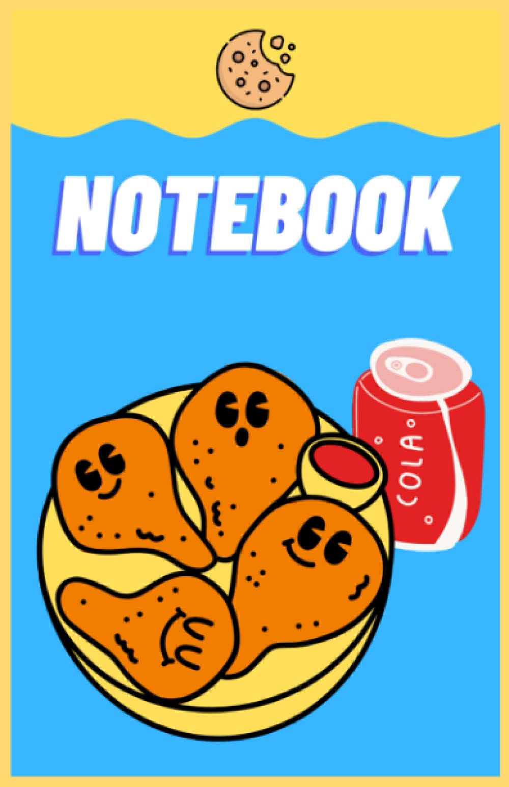 Chicken and Cola Notebook. 5.5" by 8.5". Half Blank and Half College Ruled. 100 pages.