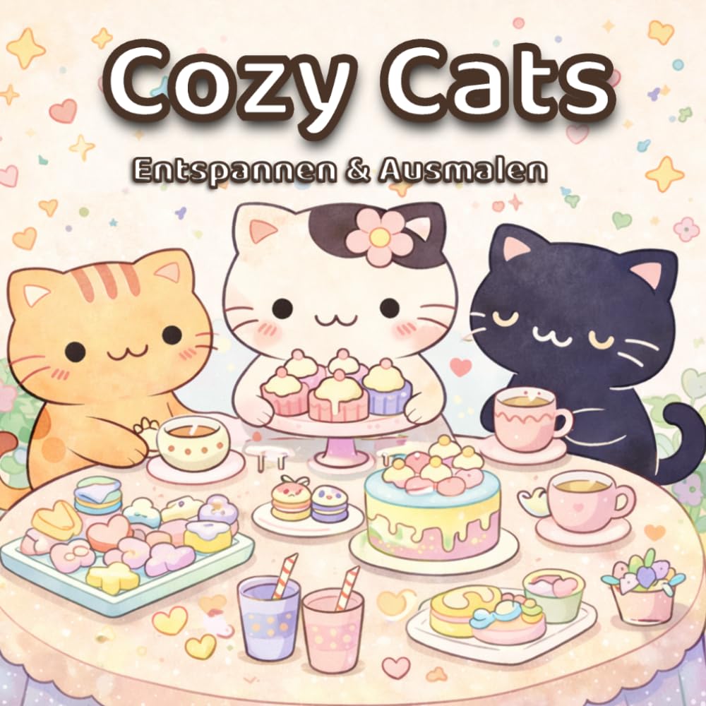 Malbuch für Erwachsene & Jugendliche | Cozy Cats: Süße Katzen Szenen für Entspannung, Stressabbau & gemütliche Ausmalmomente (Cozy Tier Momente)