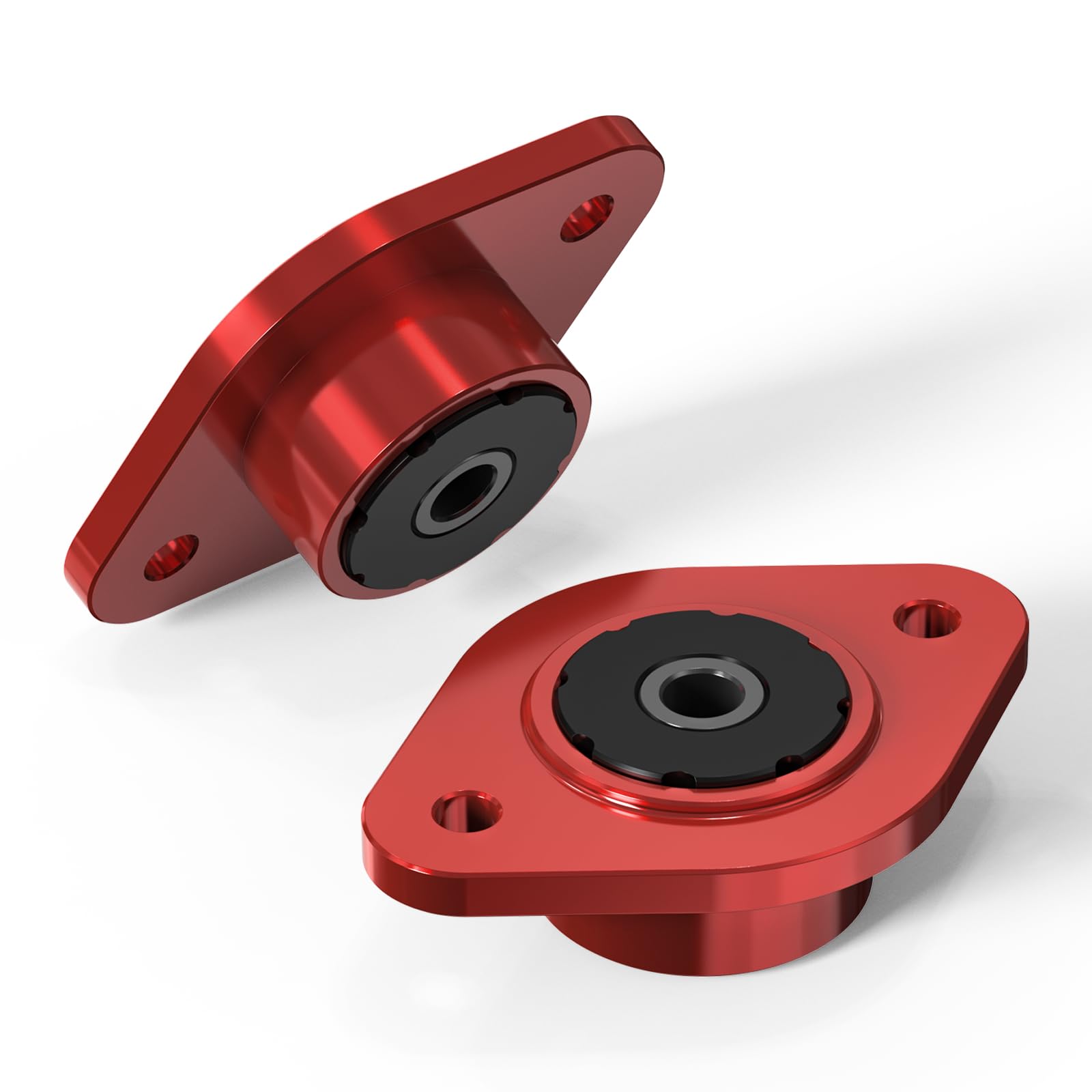 Bevinsee 10 mm Aluminium-Stoßdämpferhalterungen mit Poly-Buchsen, Compatible with E30, E36, E46, E85, E86, Z3, Z4, M3, 320i, 323i, 325i, 328i, 330i, Replacement for 33521092362, 33521137972, Rot
