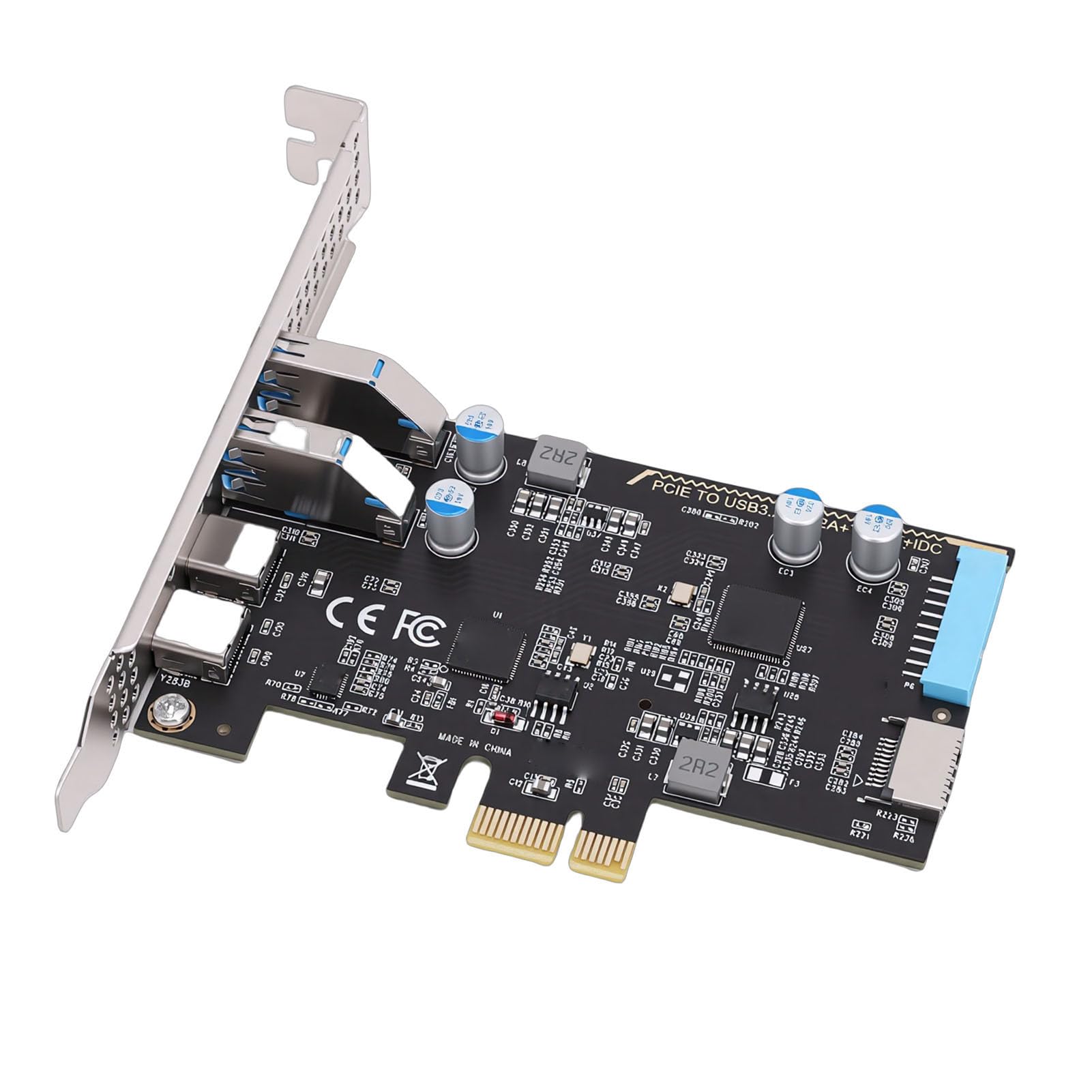 GOWENIC Scheda di Espansione PCIe USB 3.0 con 2 Porte Type C per PC Desktop