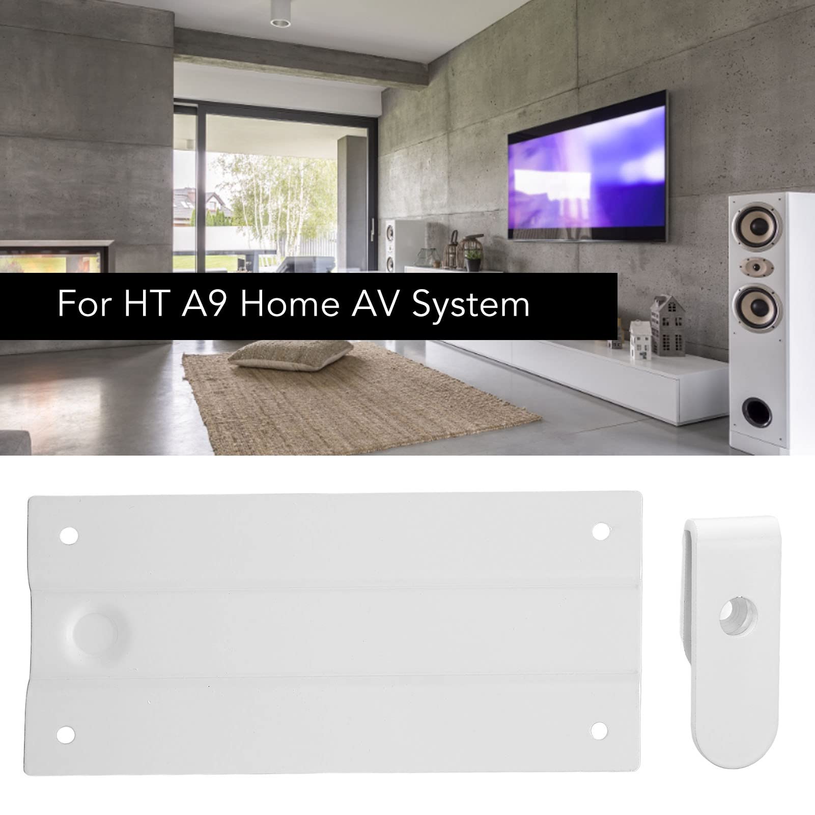 Yunseity Supporto da Parete per Altoparlanti, sistemi di Home Theater in Metallo Staffa da Parete per soundbar per AV Domestico HT A9, Stabile e Facile da installare