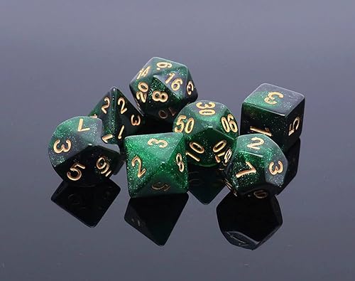 Miniatura 43 de DND - Juego de dados poliédricos RPG para Dungeon and Dragons MTG, juego de dados (morado y plateado) Mezcla de plata púrpura,Negro mezclado