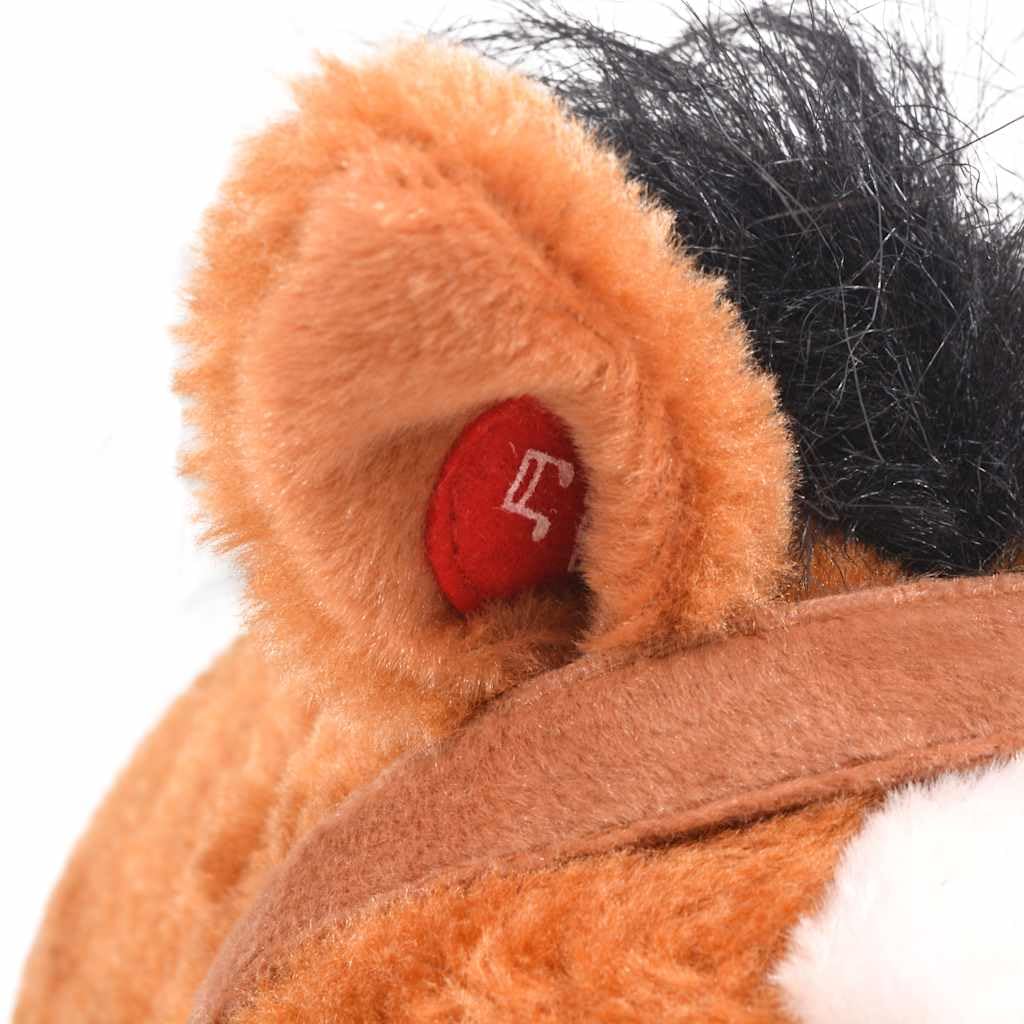 Peluche cavallo in piedi, marrone, peluche con funzione sonora, sella e redini, 64 x 60 cm, portata fino a 100 kg, per bambini dai 36 mesi in su