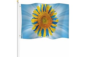 Premium Vivid Color Sunflower Flag: Support Ukraine
