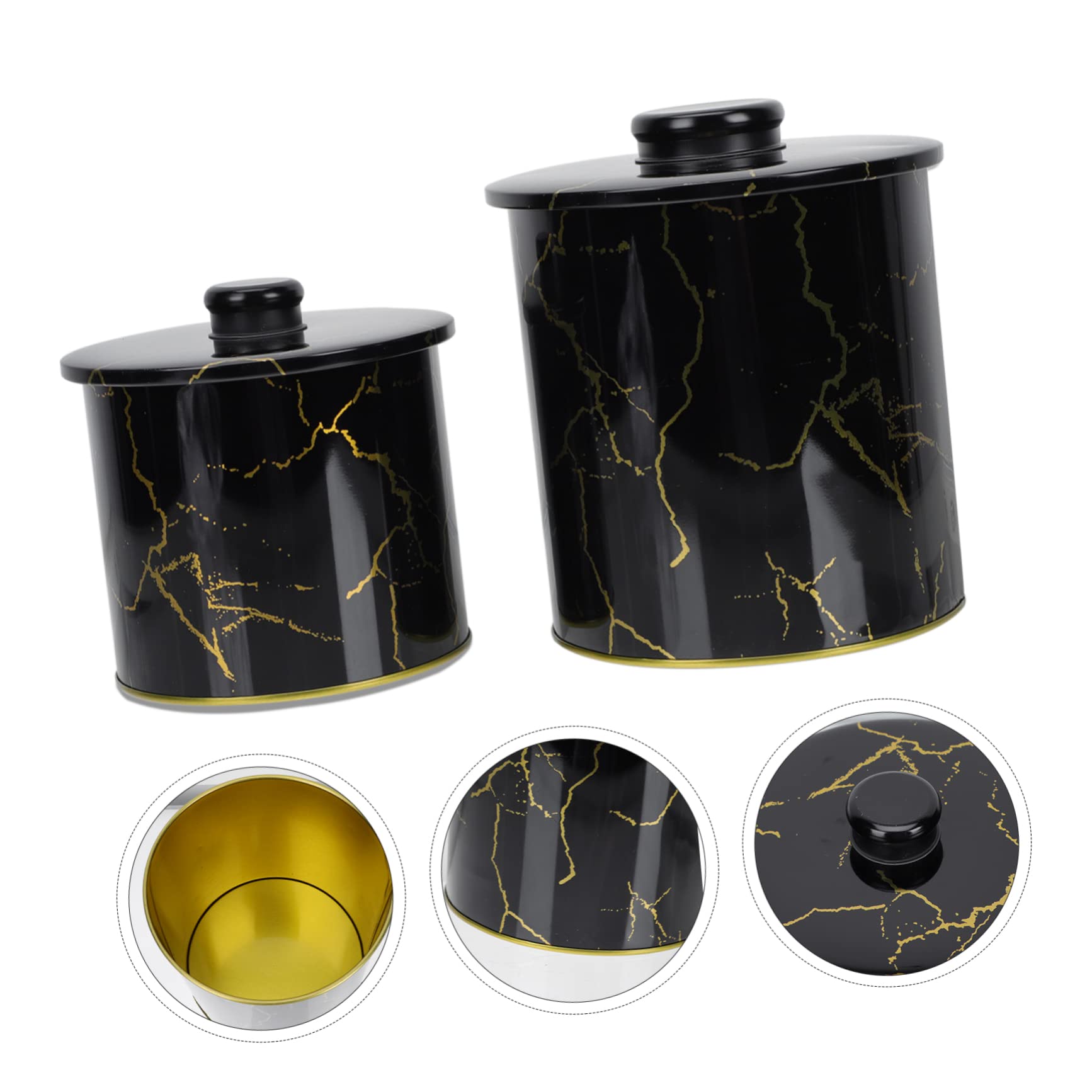 Luxshiny 2pezzi Contenitori Da Cucina Inossidabile Barattoli Per Alimentari Con Chiusura Ermetica Per Conservazione Cereali e Dolci Design Elegante Marmo Per Regali Festivi