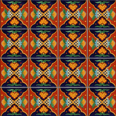 4.2x4.2 9 pcs Tutuaca Talavera Mexican Tile