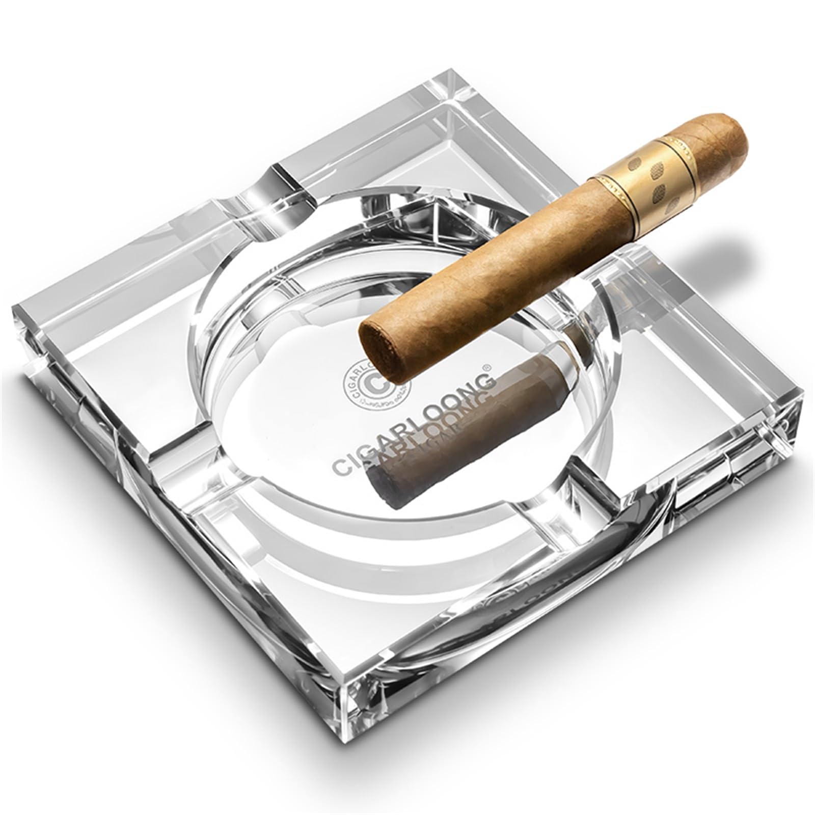 Cendrier à cigares Cigarloong en verre blanc pour des instants partagés