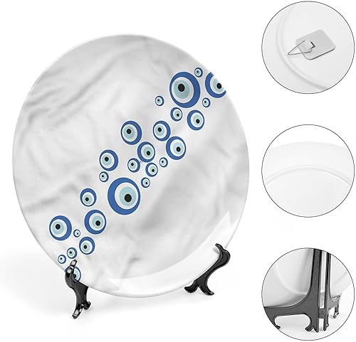 Miniatura 4 de Plato decorativo de 10 pulgadas, plato de vajilla de mal de ojo, placa de exhibición de iconos de creencias supersticiosas para cenas finas, eventos