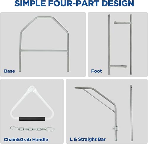 Miniatura 7 de Barra de trapecio para movilidad en la cama, barra de trapecio independiente, ayuda a pacientes y ancianos en la cama, fuerte y funciona bien