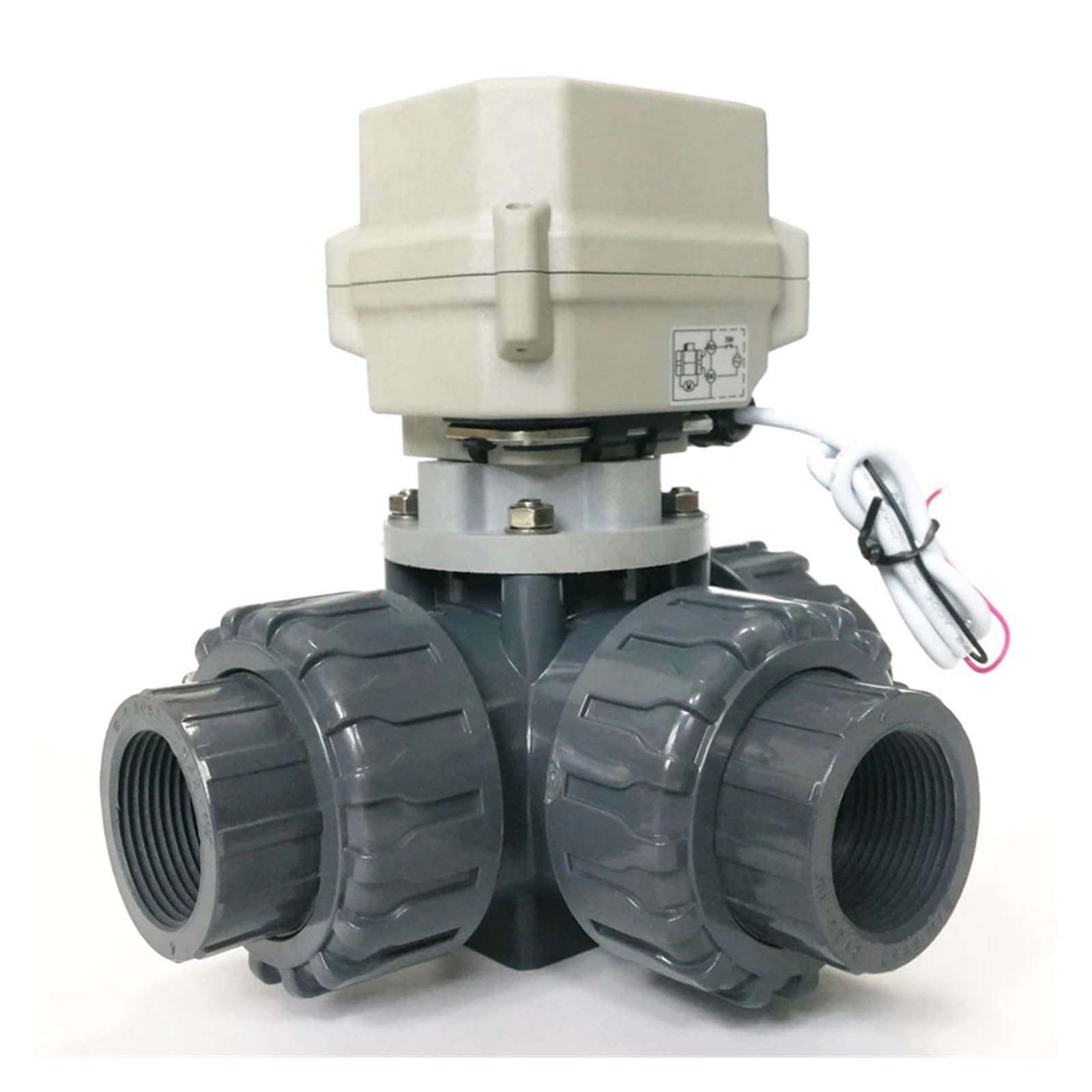 MXXDMOPD DN50 3-Way UPVC Electric Water Valve 2" AC24V automated Used for Supply 12 Seconds on/Off(NPT-DC12-CR202)