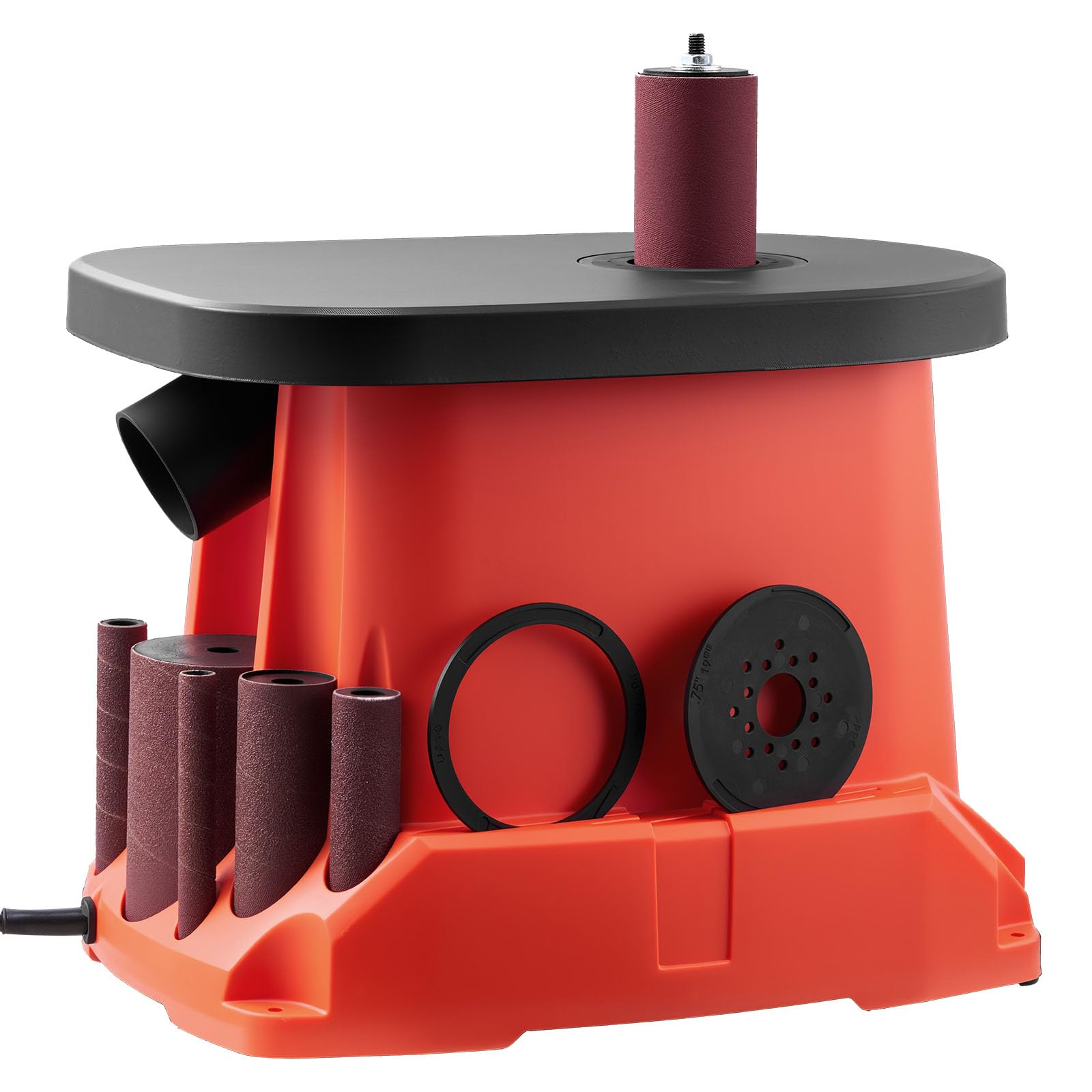 VEVOR Oszillierender Spindelschleifer, 2000 U/min Spindelschleifmaschine mit 6 Hülsen (12,7–76,2 mm), 16 mm Hub & 397x295 mm Gusseisentisch für Möbelveredelung, Kunsthandwerk & Holzbearbeitung