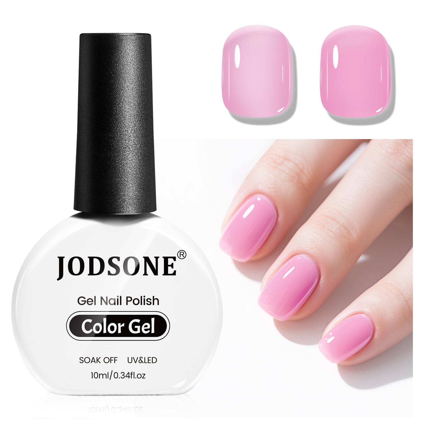Amazon.com : JODSONE Crystal Pink Gel Nail Polish 10ml Jelly Gel