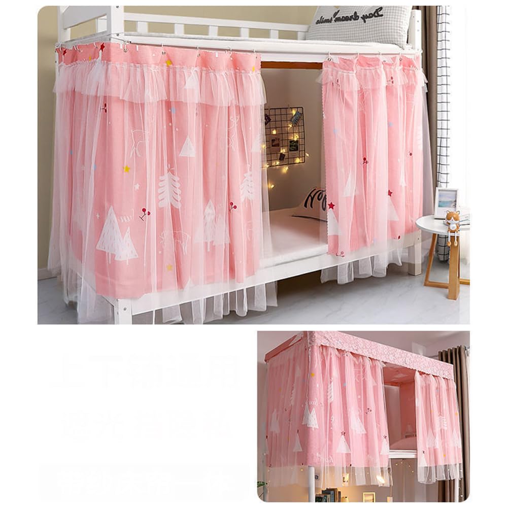 haozaikeji Bottom Bunk Bed Curtains Single Bed Tent Curtain Blackout Bed Drapes Dustproof Dormitory Bed Canopy Students Shading Bedding for Single Sleeper Loft Bed