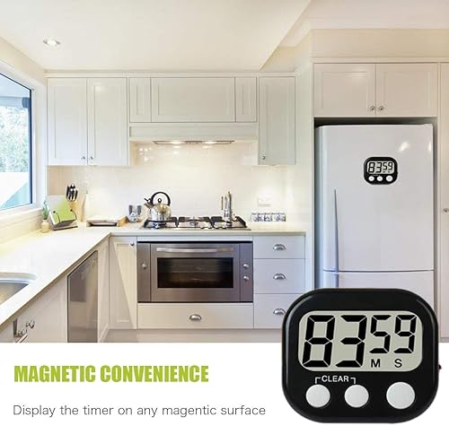 Miniatura 7 de Paquete de 12 temporizadores digitales de cocina, pantalla LCD grande, alarma fuerte, soporte magnético fuerte, cuenta regresiva de minutos y