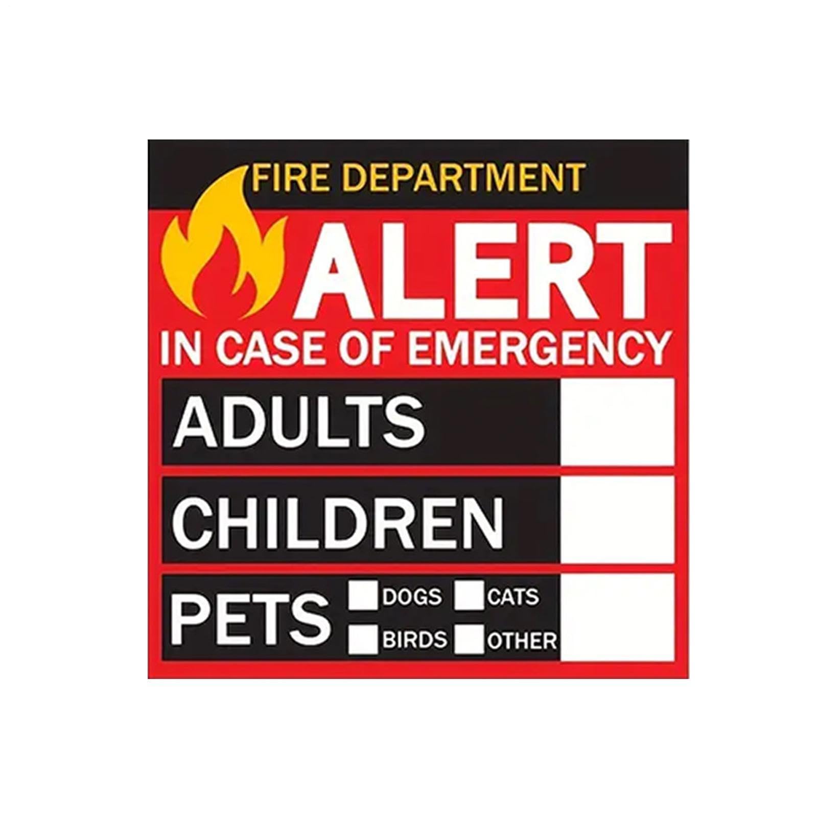 Muiltvoe Fire Pet Alert Sticker, Pet Alert Window Decal, High Visibility Alarm Cling, Rescue Sticker For Home Window Door Crate Inside Residence