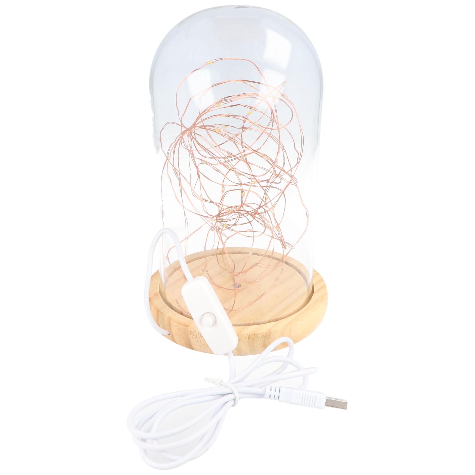 Glass dome with fairy lights micro LED 60340