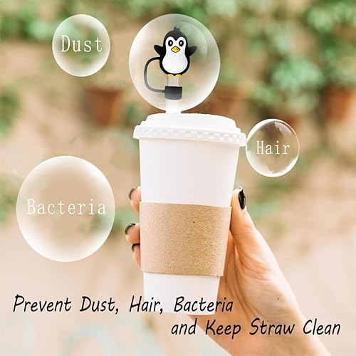 Miniatura 5 de 6Pcs Straw Tip Cover Caps fit for Stanley Cup 30&40 Oz Tumbler with Handle Dust-Proof Straw Cap Topper Reusable Cute Silicone Straw Protectors for