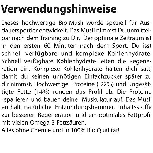 Five Mills Bio Triathlon Müsli 'Nach-dem-Training' 1 x 580g. Der perfekte Energielieferant nach Deinem Ausdauertraining oder Wettkampf