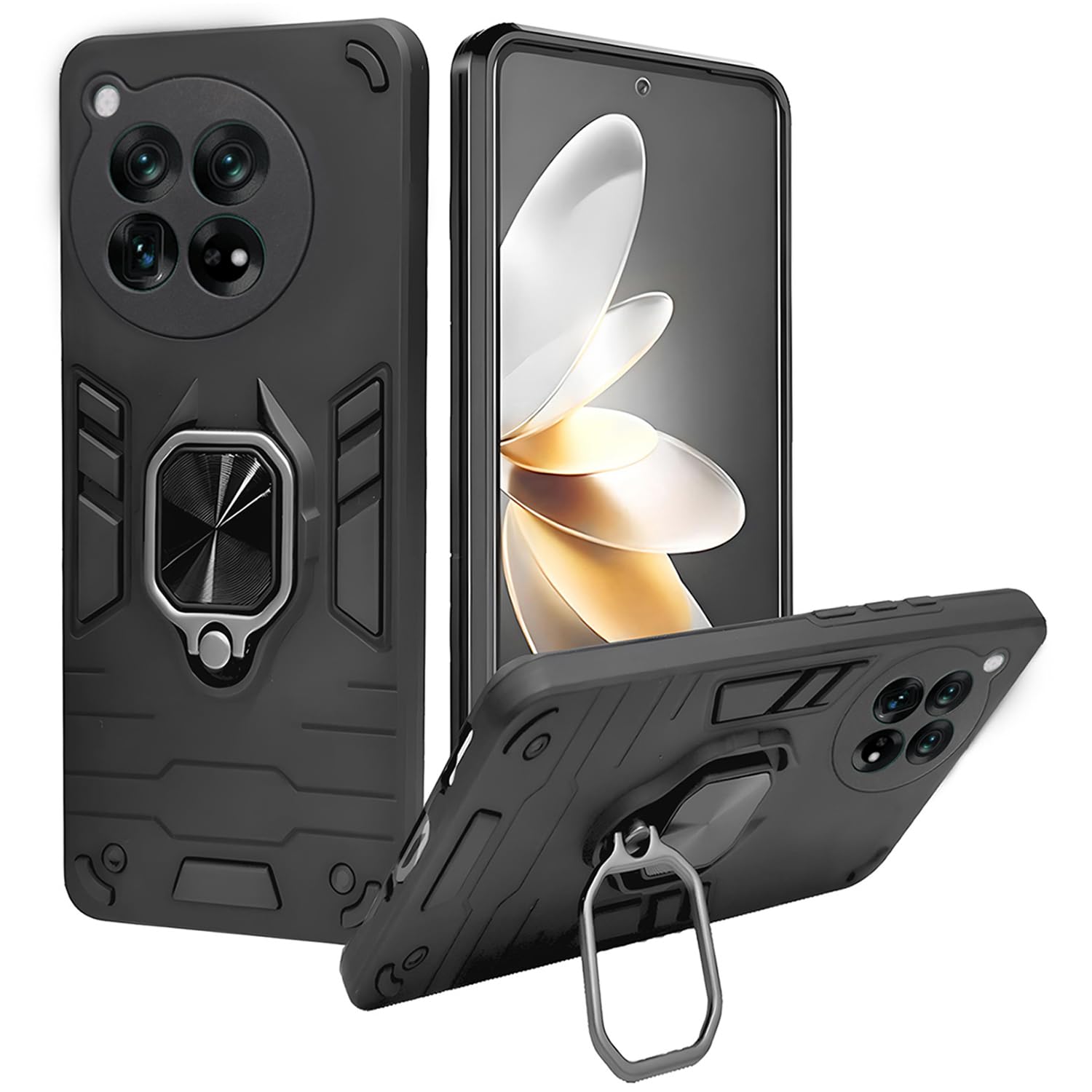 A rtistque Armor Bumper Back Case Cover for OnePlus 12 5G | Stylish Ring Holder & Inbuilt Stand | Shockproof TPU Protective Design | 360 Degree | Oneplus 12 Back Cover - Black (B0CVDXQSVK) Amazon Price History, Amazon Price Tracker