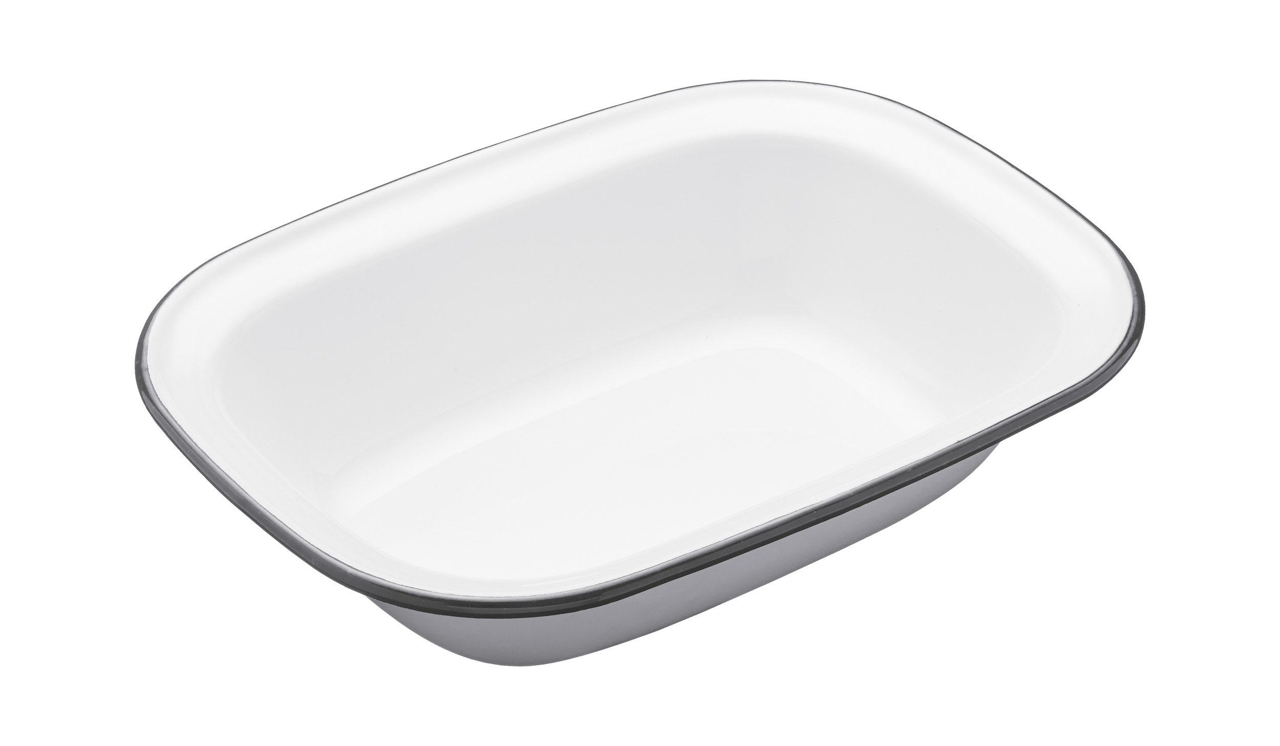 Classic White/Grey Oblong Enamel Pie Dish 22 x 16 cm - Perfect for Pies & More
