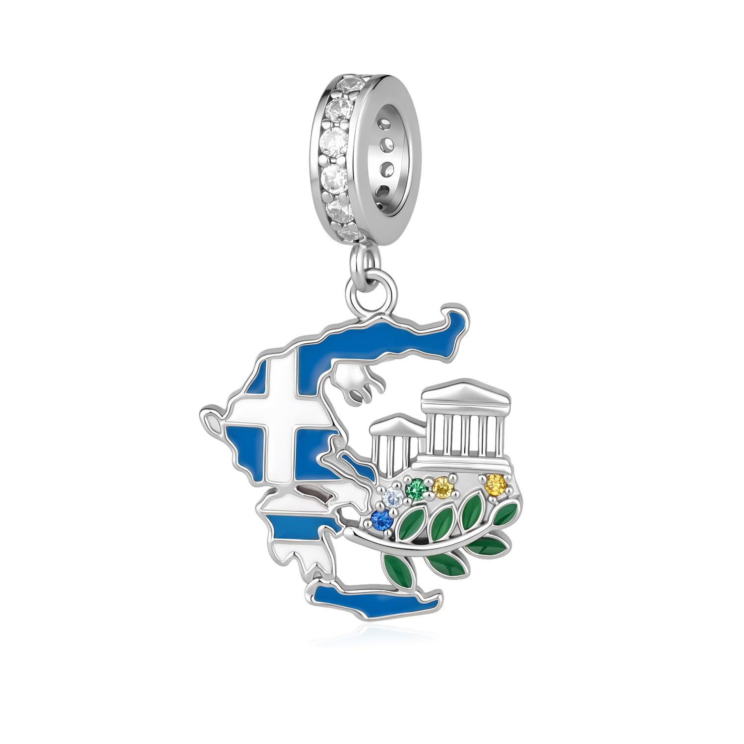 Country Flag Charms for Bracelets 925 Sterling Silver Dominican Republic/Puerto Rico/Peru/Mexican/Jamaica/Ireland/Texas Charms Souvenirs Gifts for Women National Flag Map Series Pendant Jewelry Travel Memorial Gift