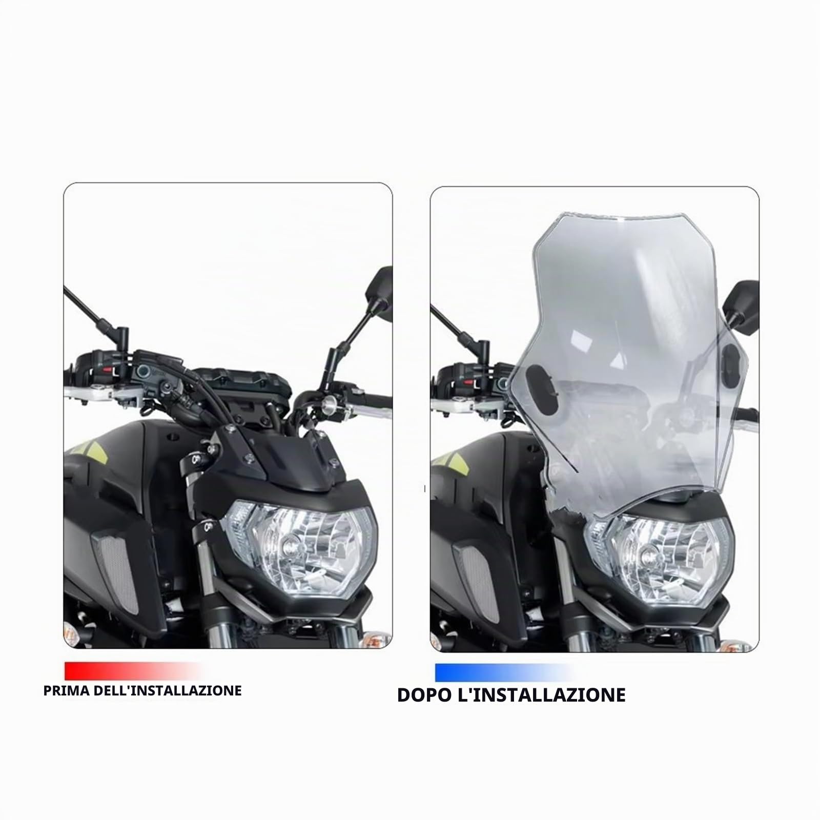 Cupolino Per FANTIC Per CABALLERO Per FLAT Per TRACK 125 250 500 Per RALLY Per SCRAMBLER 500 Parabrezza Per Moto Deflettore Parabrezza moto Deflettore(Smoke grey)