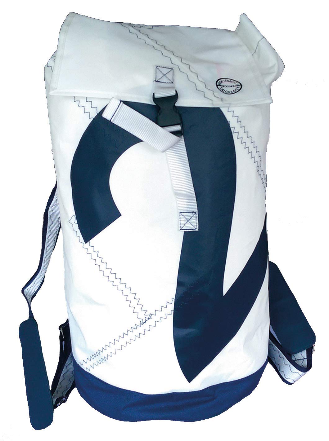 Sea Duffle worek marynarski, biały/granatowy z płótna żaglowego, od Trend Marine by Maritimia, biały/granatowy, 31x31x55cm (BxTxH)