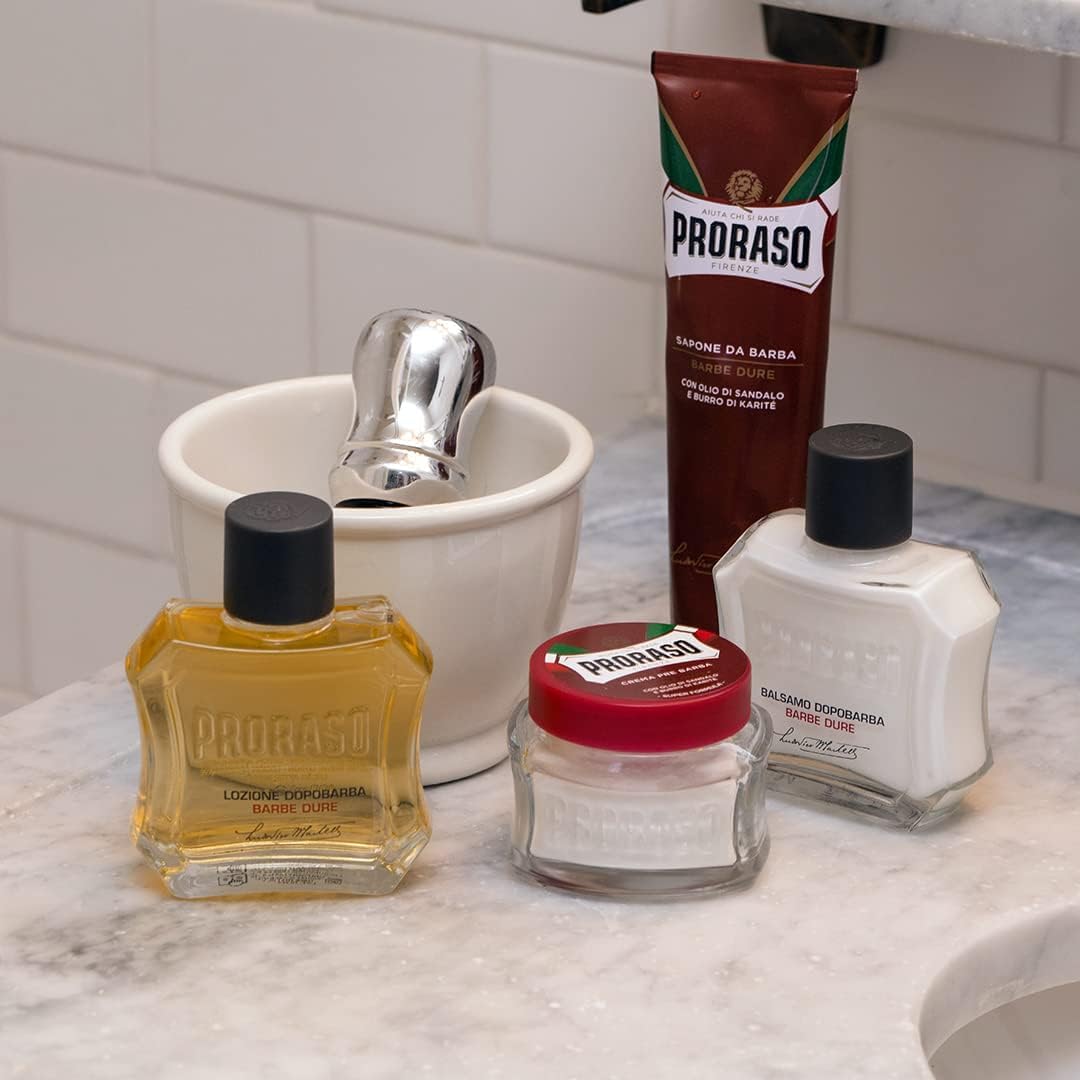 Proraso After Shave Nutritivo, 100 ml, bálsamo barba con aceite de sándalo y karité, tónico facial que hidrata y regenera la piel en profundidad