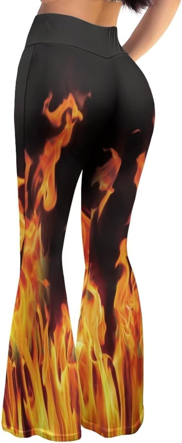 Crossover Yoga Pants for Women Bootcut Bell Bottoms Stretch Flare Leggings with High-Waisted