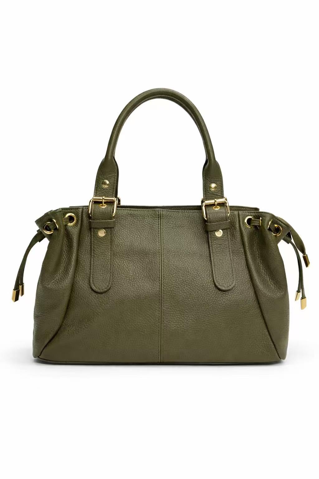 Borsa Donna in Vera Pelle Made in Italy – Borsa a Mano Elegante con Zip e Tasche, Capiente 33 x 22 x 10 cm, Multitasche, Disponibile in Diversi Colori