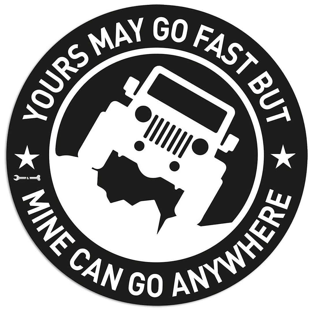 Hodge Creations Mine Can Go Anywhere 4x4 Off Road Vinyl Decal Sticker Car Wall Laptop Campervan Caravan Bumper Sticker Window