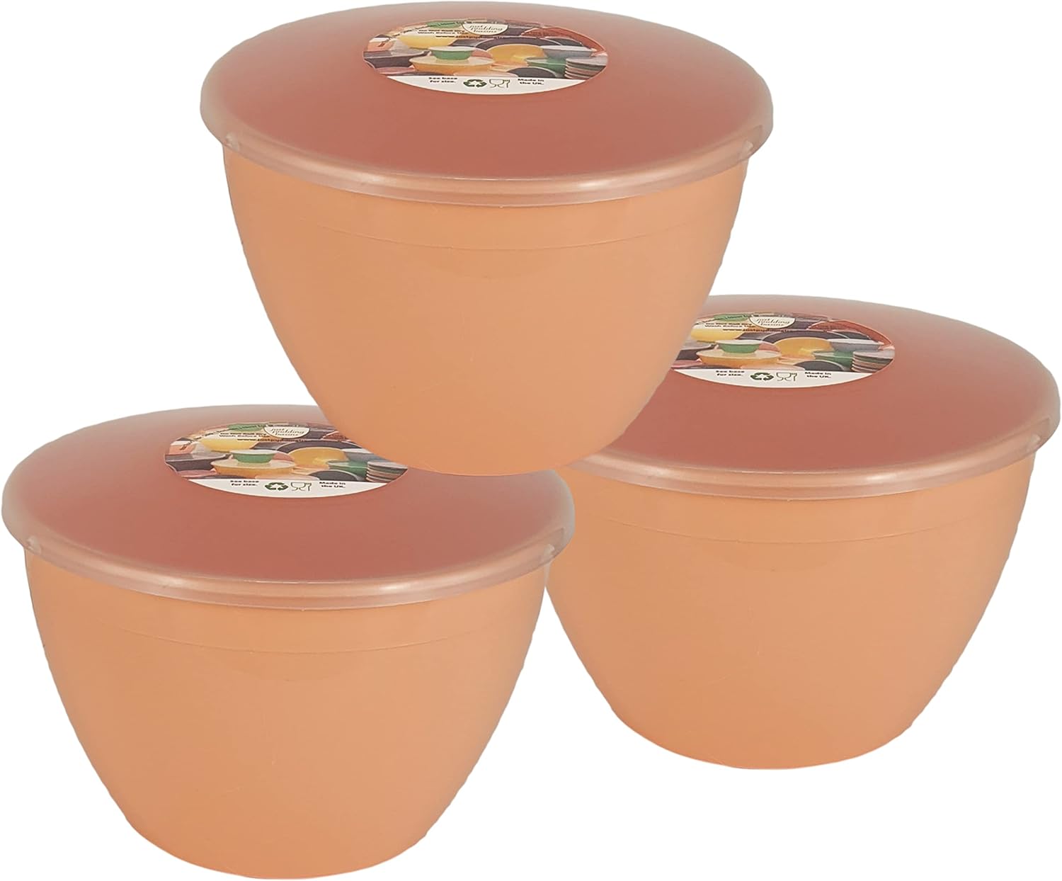Just Pudding Basins Pastel Colours 2 Pint 1.14 Litre Basin and Clear