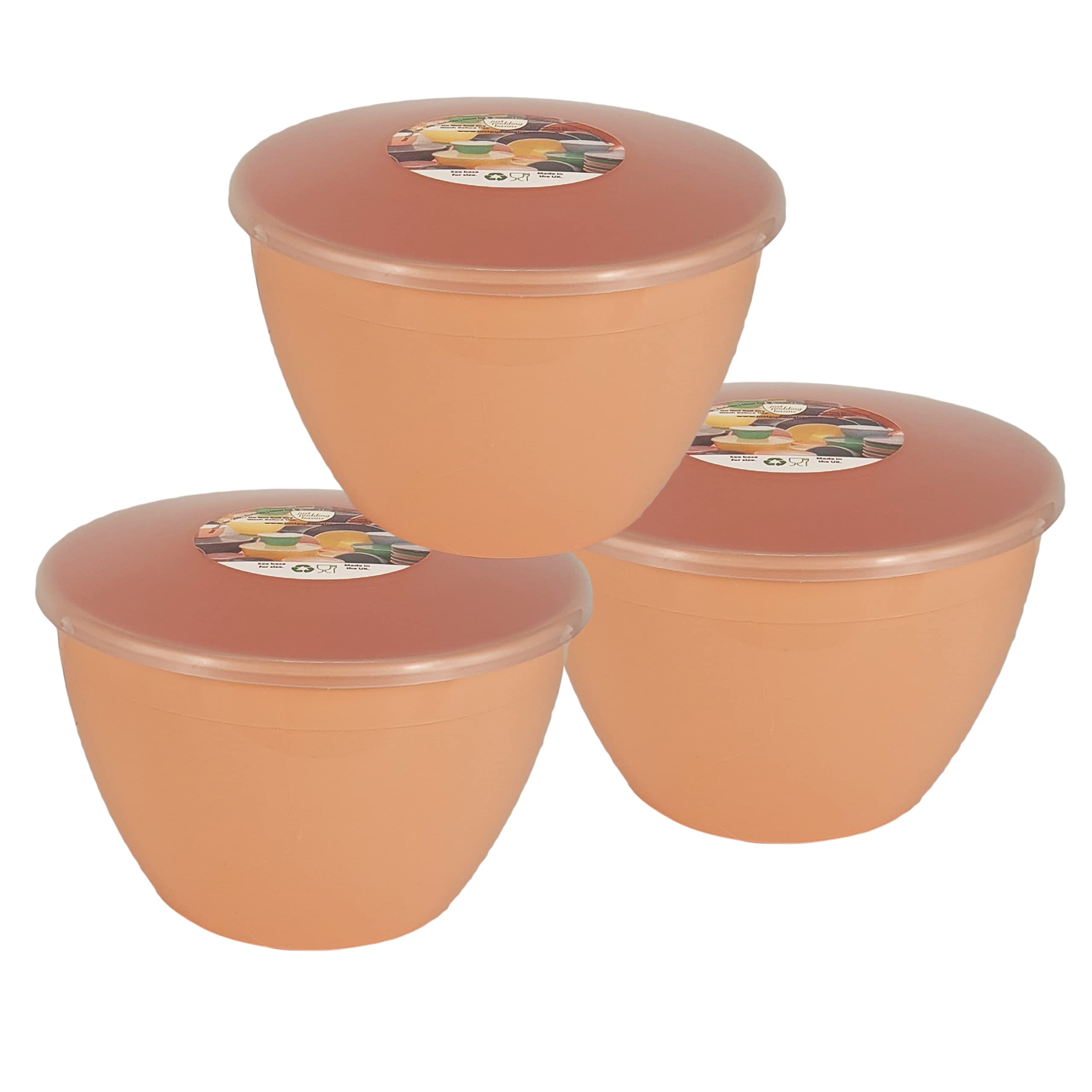Bol à vapeur en plastique avec couvercle transparent 1,14l lot de 3 pêche